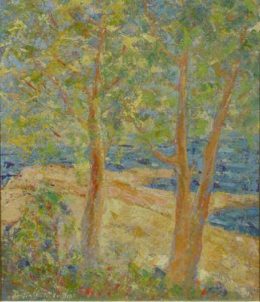 Painting by Beatrice Whitney Van Ness: Two Trees, represented by Childs Gallery