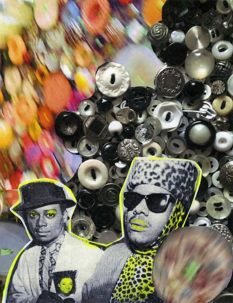 Collage by Beau McCall: Beau and Saifuddin Muhammad I, available at Childs Gallery, Boston