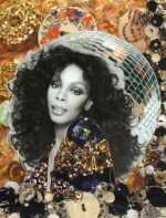 Collage by Beau McCall: Diva Worship: Donna Summer, available at Childs Gallery, Boston