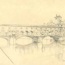 Drawing By Ben Norris: Firenze, Ponte Vecchio At Childs Gallery