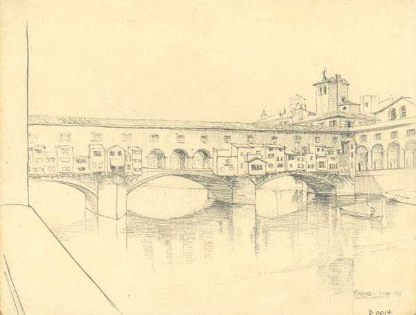 Drawing By Ben Norris: Firenze, Ponte Vecchio At Childs Gallery