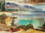 Watercolor By Ben Norris: Haleiwa Beach At Childs Gallery