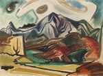 Watercolor By Ben Norris: Hawaiian Landscape Composition Ii At Childs Gallery
