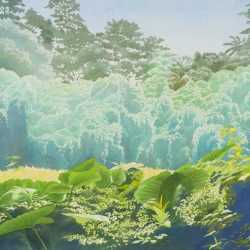 Watercolor By Ben Norris: Manoa Rainforest Xxvii: Smother Me Softly At Childs Gallery