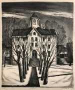 Print By Benton Spruance: Asylum At Childs Gallery