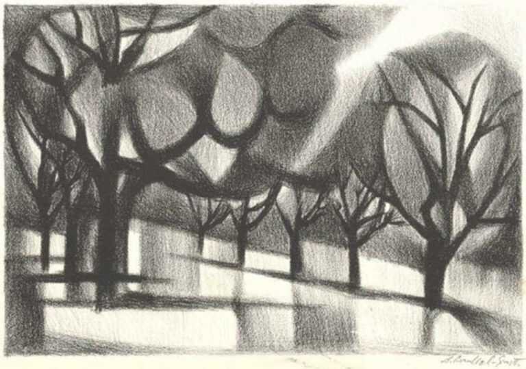 Print by Bernard Brussel-Smith: [Collonges la Rouge Forest], represented by Childs Gallery