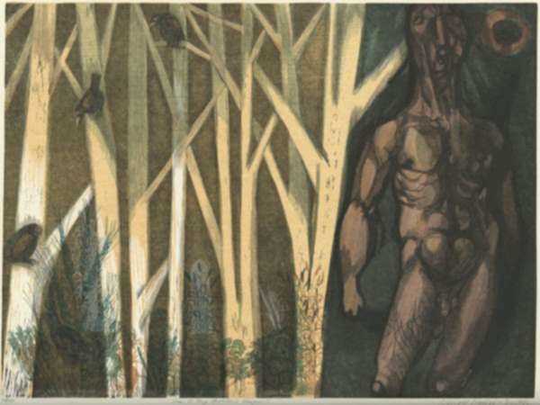 Print by Bernard Brussel-Smith: Am I My Brother's Keeper? II or Cain and Abel [2], represented by Childs Gallery