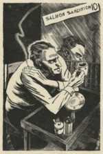 Print by Bernard Brussel-Smith: Meditation or Cafeteria Philosopher, represented by Childs Gallery