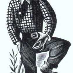 Print by Bernard Brussel-Smith: Paul Bunyan, represented by Childs Gallery
