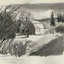Drawing by Bernard Brussel-Smith: Stinson House, Deer Isle [Maine], represented by Childs Gallery