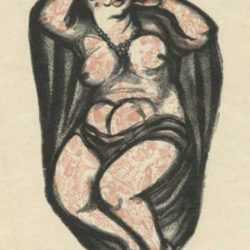 Print by Bernard Brussel-Smith: Tattooed Lady, represented by Childs Gallery