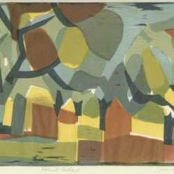 Print by Bernard Brussel-Smith: Walnut Orchard, represented by Childs Gallery