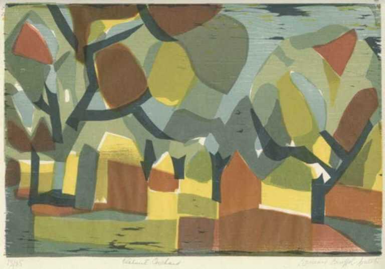 Print by Bernard Brussel-Smith: Walnut Orchard, represented by Childs Gallery