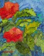 Painting by Betty Herbert: Hibiscus, represented by Childs Gallery