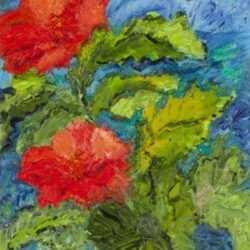 Painting by Betty Herbert: Hibiscus, represented by Childs Gallery