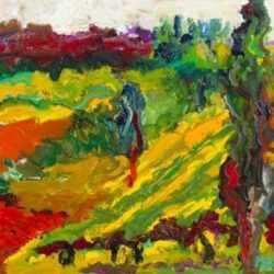Painting by Betty Herbert: Provence Series: Untitled Landscape, represented by Childs Gallery
