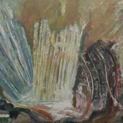 Painting by Betty Herbert: World Trade Center Series: Collapsing Buildings, represented by Childs Gallery