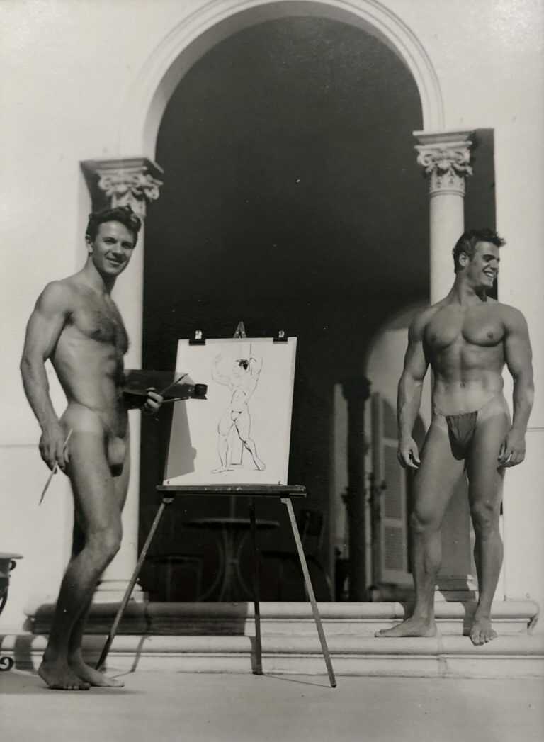 Photograph by Bob Mizer: [Andrew Kozak and Dick Dubois as Artist and Model], available at Childs Gallery, Boston