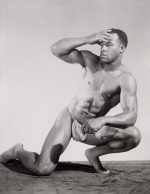 Photograph by Bob Mizer: [Henry Wright, Kneeling], available at Childs Gallery, Boston