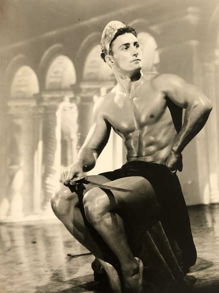 Photograph by Bob Mizer: [Unidentified Model as a Gladiator], available at Childs Gallery, Boston