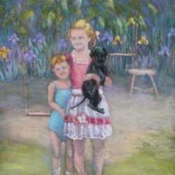 Pastel by Brinah Kessler: H + R with Blackie on 56th Street, represented by Childs Gallery