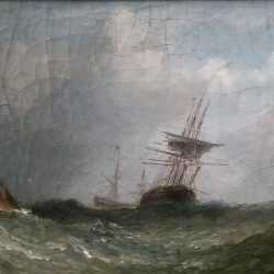 Painting by British School: Ships at Sea, available at Childs Gallery, Boston