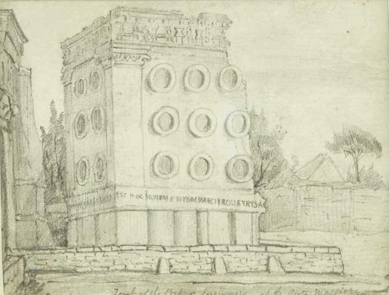 Drawing By British School: View Of Rome: Tomb Of Eurysaces The Baker At Childs Gallery