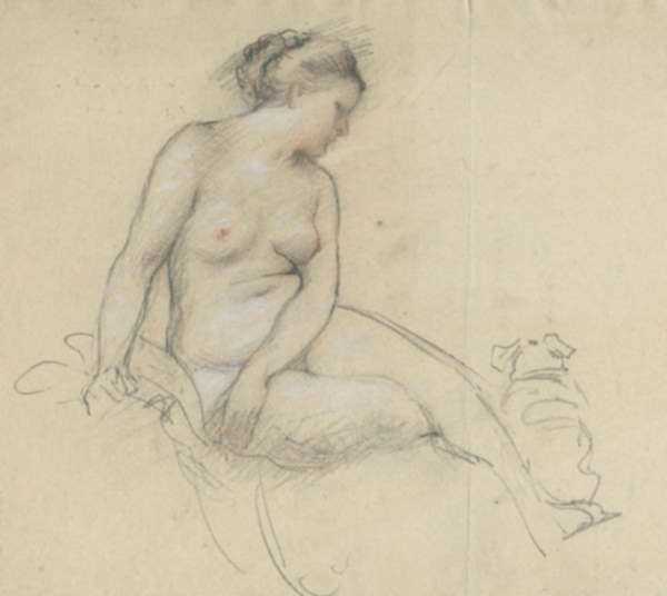Drawing by Bryson Burroughs: [Seated Nude], represented by Childs Gallery