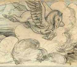 Drawing by Bryson Burroughs: Pegasus, represented by Childs Gallery