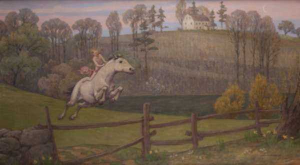 Painting by Bryson Burroughs: The Horse Tamer, represented by Childs Gallery
