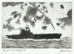 Print by C. J. A. Wilson: Big E- USS Enterprise, represented by Childs Gallery