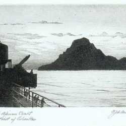 Print by C. J. A. Wilson: North African Coast Straight of Gibraltar, represented by Childs Gallery