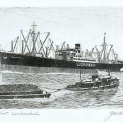 Print by C. J. A. Wilson: SS Robert Luckenbach, represented by Childs Gallery