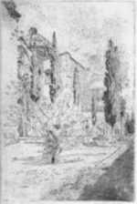 Print by Cadwallader Washburn: Garden of La Valencia [Mexico], represented by Childs Gallery