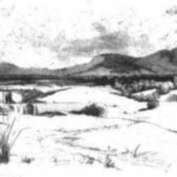 Print by Cadwallader Washburn: Santa Maria in Distance (Cuernavaca, Mexico), represented by Childs Gallery