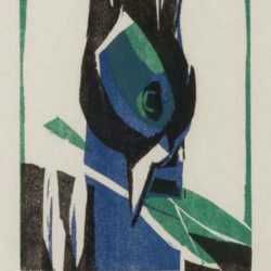 Print by Carl-Heinz Kleimann: Blue Bird, represented by Childs Gallery