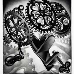 Print By Carol Wax: Apple Peeler At Childs Gallery