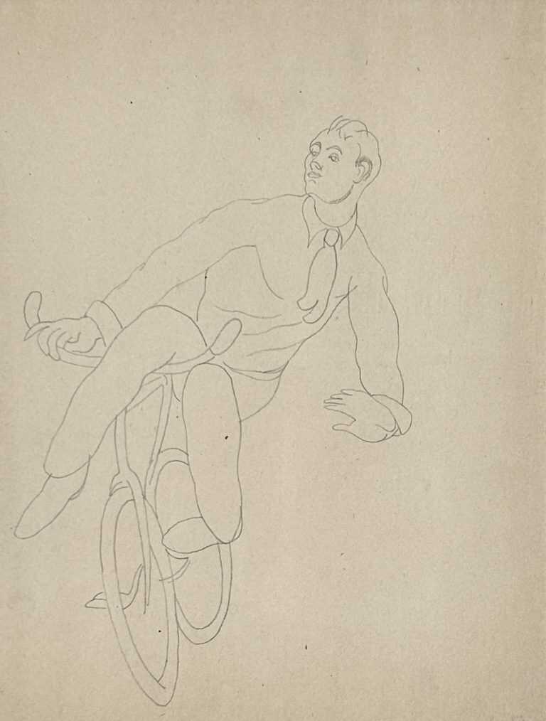 Drawing by Charles Demuth: In Vaudeville, Bicycle Act, available at Childs Gallery, Boston