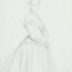 Drawing by Charles François Jalabert: Etude pour le portrait de Nadezhda Polovtseva, available at Childs Gallery, Boston