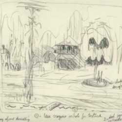 Drawing by Charles Burchfield: August Evening, represented by Childs Gallery