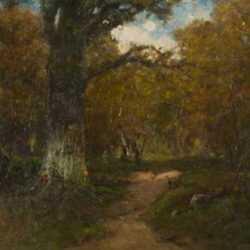 Painting by Charles E.L. Green: [Forest Scene], represented by Childs Gallery