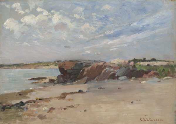 Painting by Charles E.L. Green: [Shoreline, Lynn or Swampscott], represented by Childs Gallery