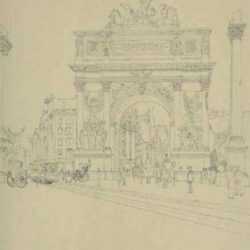 Drawing by Charles F. Mielatz: Dewey Arch, New York, represented by Childs Gallery