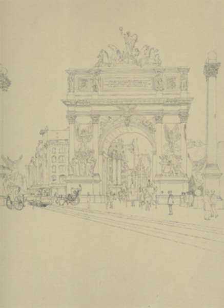 Drawing by Charles F. Mielatz: Dewey Arch, New York, represented by Childs Gallery