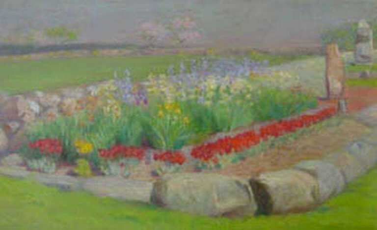 Painting by Charles Lewis Fox: Poppies in the Garden, represented by Childs Gallery