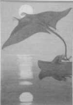 Drawing by Charles Livingston Bull: Like Some Vampire Shape from the Pit, represented by Childs Gallery