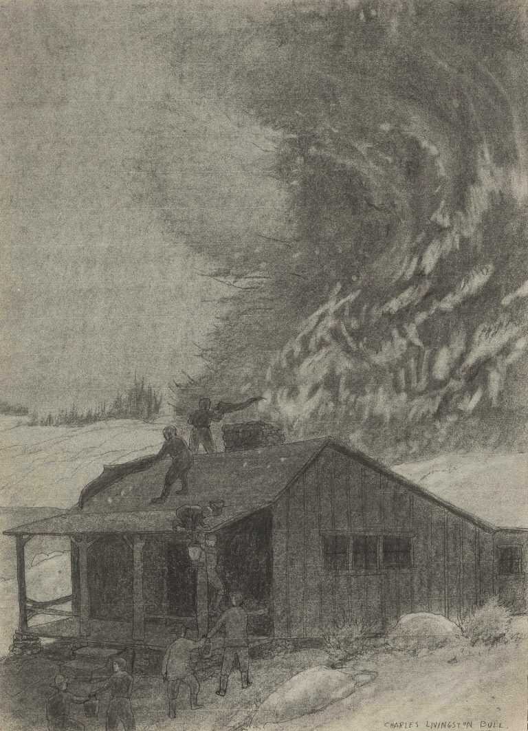Drawing By Charles Livingston Bull: The Heat Was Intense, But The Back Five Was Eating Its Way Up The Hill At Childs Gallery