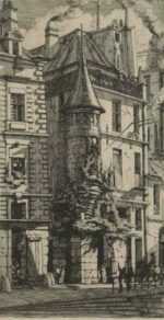 Print by Charles Meryon: Tourelle, rue de la Tixéranderie, represented by Childs Gallery