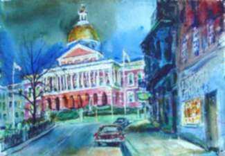 Watercolor by Charles P. Demetropoulos: [Massachusetts State House, Boston], represented by Childs Gallery