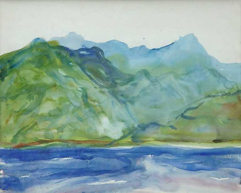 Watercolor By Charles Woodbury: Dominica At Childs Gallery